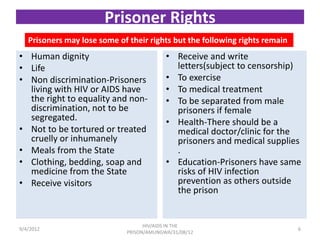 Prison Inmate Rights Hiv & Aids In Prison | PPTX