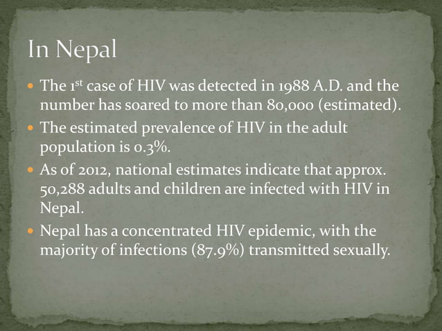 HIV/AIDSs uploaded by Samrat Gurung | PPTX | Sexual Health | Diseases ...