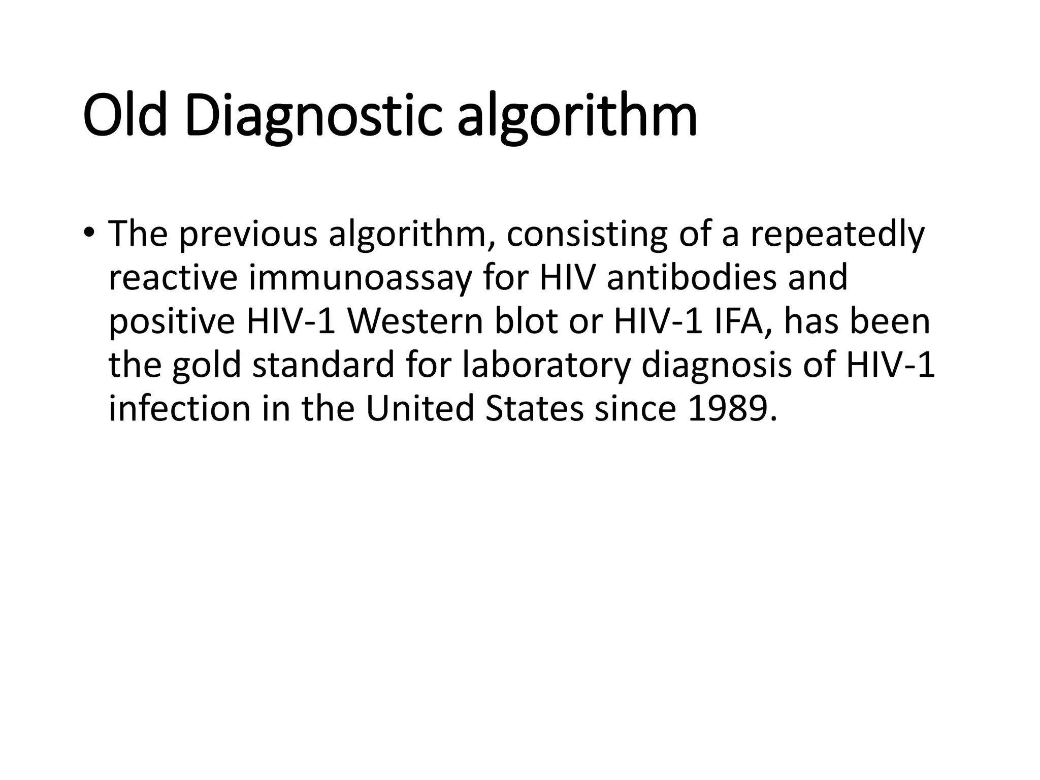 Laboratory Testing For The Diagnosis of HIV Infection | PPT