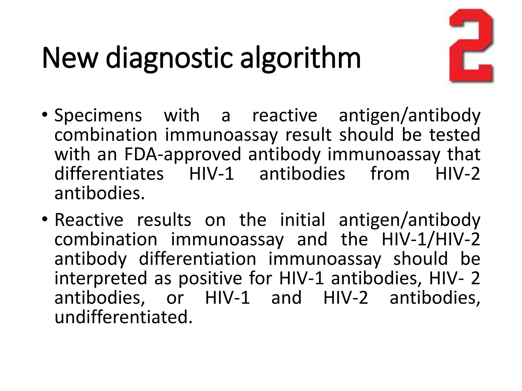 Laboratory Testing For The Diagnosis of HIV Infection | PPT