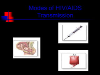 Modes of HIV/AIDS
Transmission
 