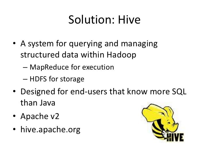 Hive Data Warehousing for Hadoop