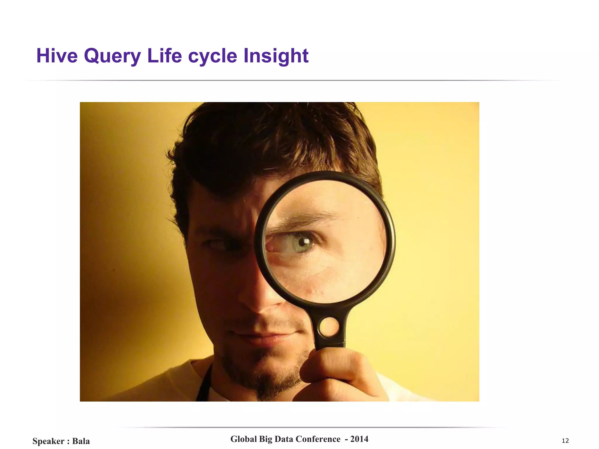 Hive Query Life cycle Insight

Speaker : Bala

Global Big Data Conference - 2014

12

 