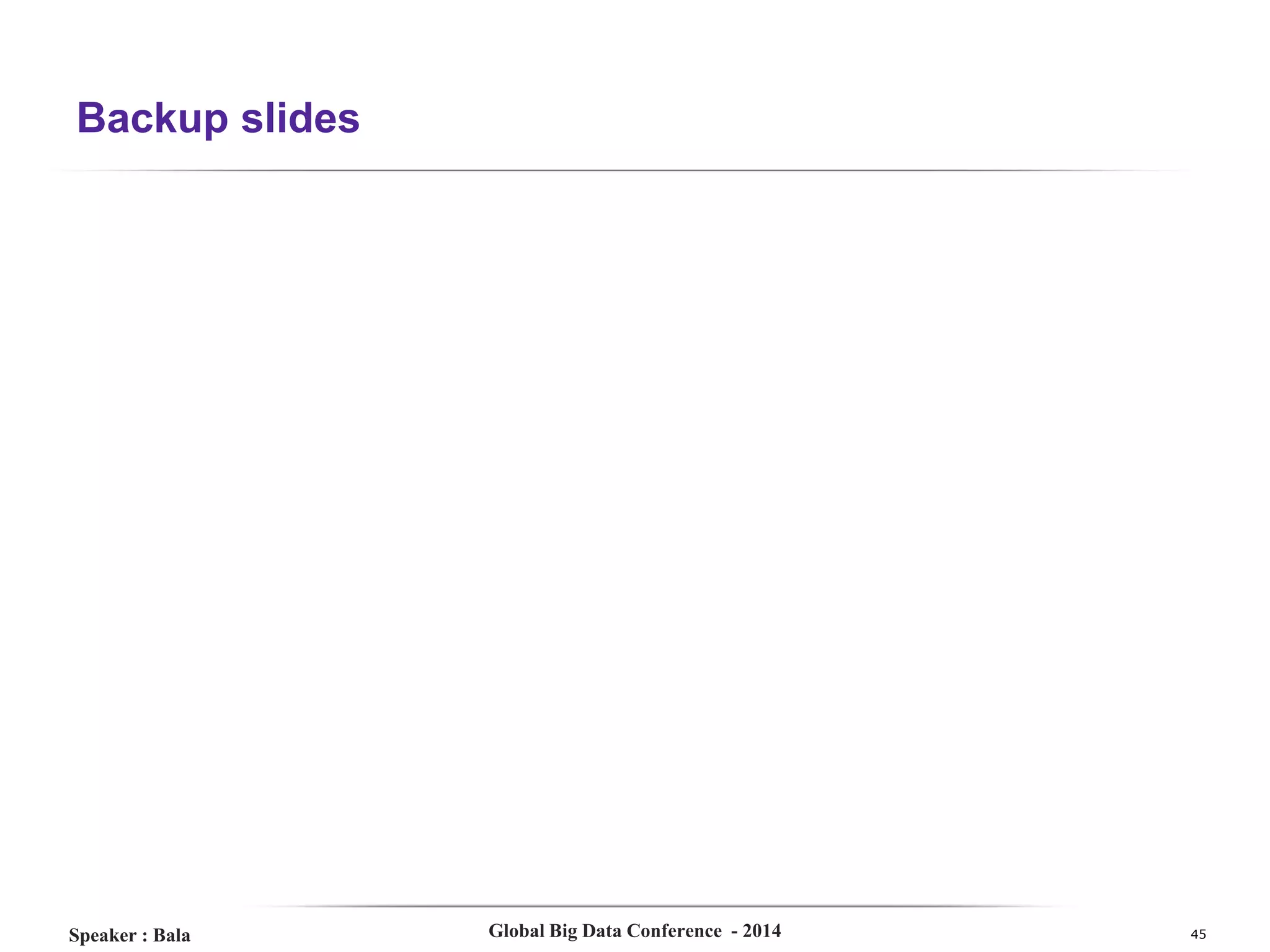 Backup slides

Speaker : Bala

Global Big Data Conference - 2014

45

 