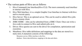 hive- Inroduction , INTEGRATION and work flow, Partition and Bucketing ...