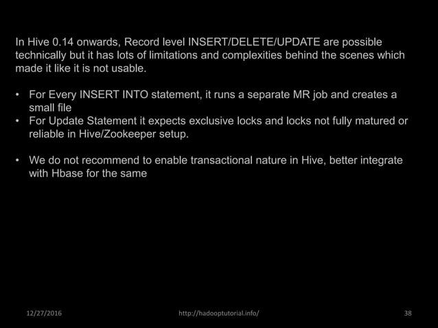 Hive explanation with examples and syntax | PPT