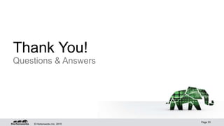 © Hortonworks Inc. 2015
Thank You!
Questions & Answers
Page 23
 