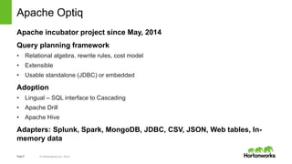 Cost-based query optimization in Apache Hive 0.14