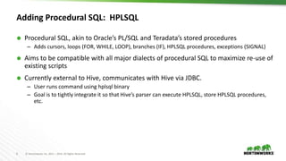 Apache Hive 2.0; SQL, Speed, Scale