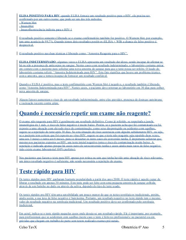 Resultado de exame de hiv nao reagente o que significa