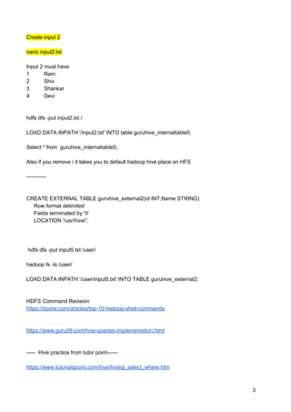 Hive practice | PDF
