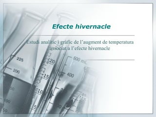 Efecte hivernacle

Estudi analític i gràfic de l’augment de temperatura
           associat a l’efecte hivernacle
 
