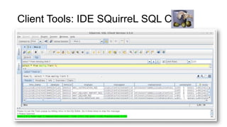 Client Tools: IDE SQuirreL SQL Client

 