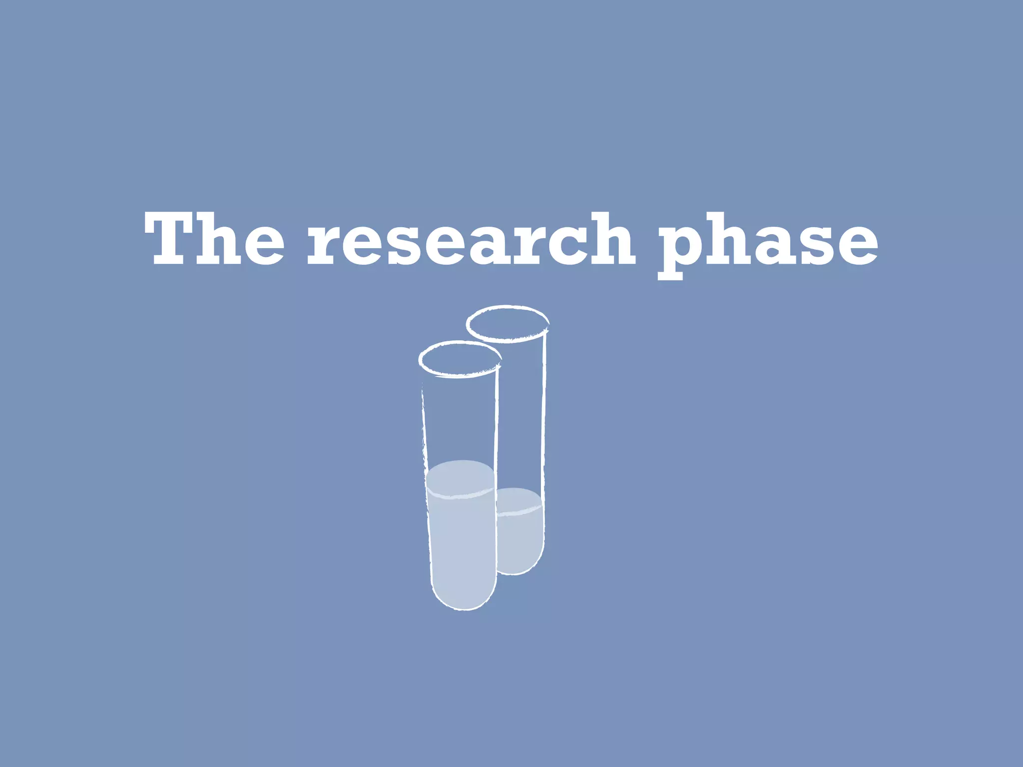 The research phase
 