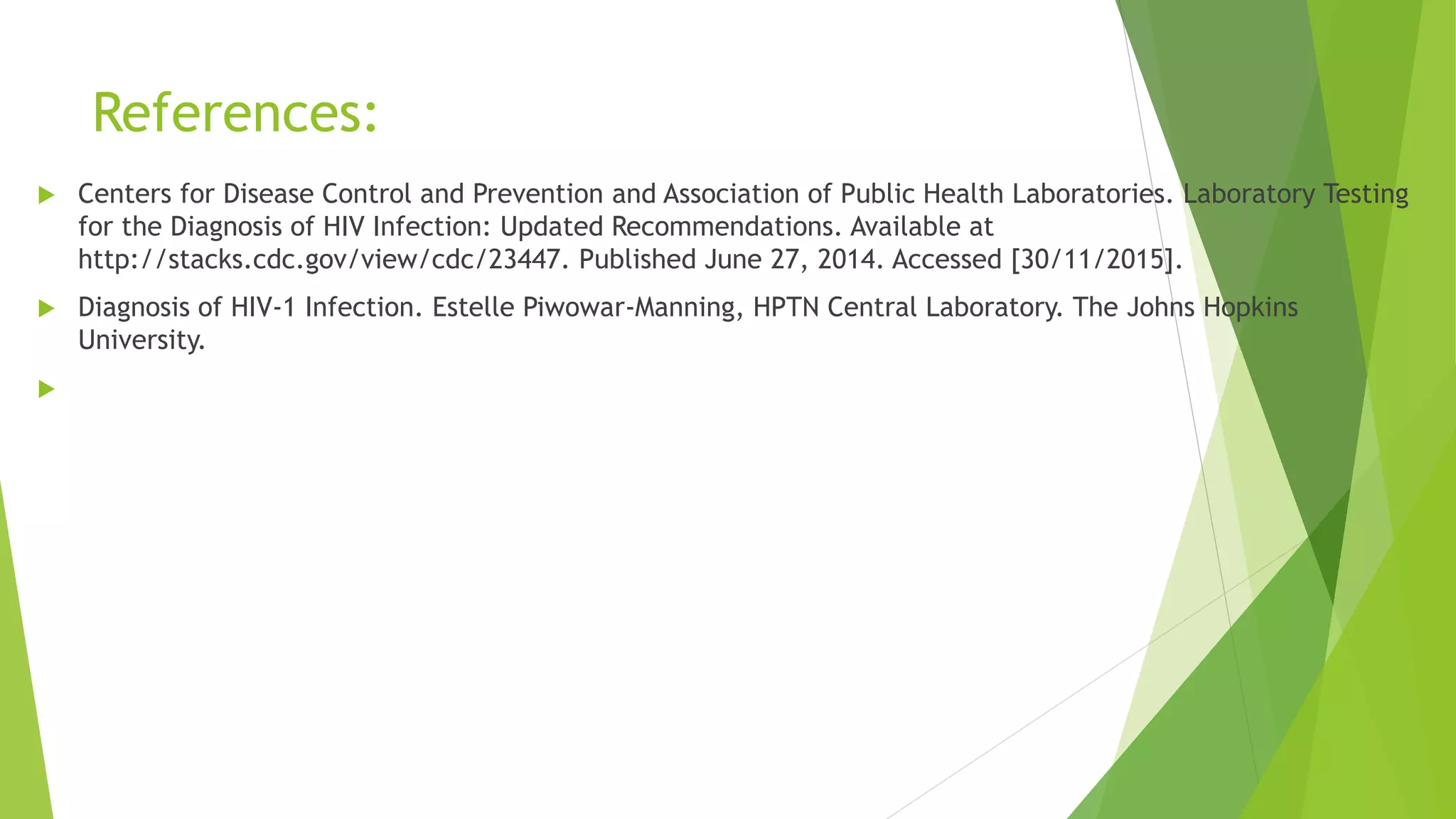 Hiv lab diagnosis | PPTX