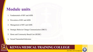 Ihv Module Comprehensive HIV/AIDS Training Module: Epidemiology, Prevention, and ...