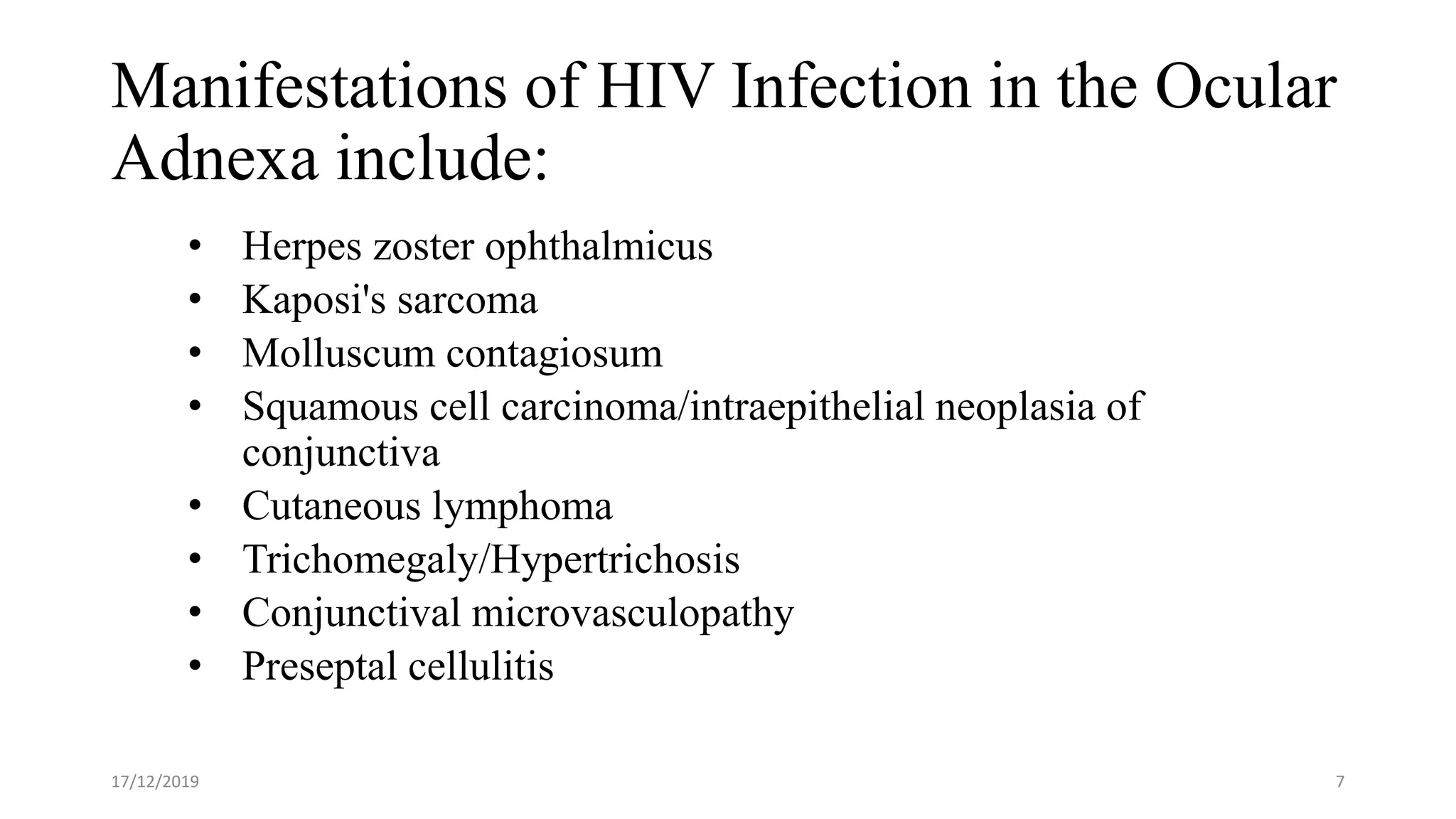 Ocular manifestations of HIV | PPTX