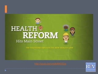 Affordable Care Act


Expansion of Medicaid
No discrimination by insurance
          companies                No $ limits
...