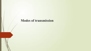 Modes of transmission
 
