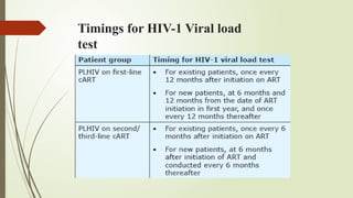Timings for HIV-1 Viral load
test
 