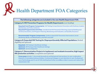 Health Department FOA Categories
 