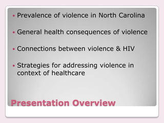 HIV &amp; Violence