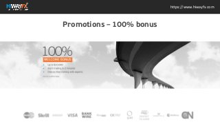https://www.hiwayfx.com
100% welcome bonus up to $10.000 Start trading in 2 minutes One on One training with experts
Promotions C 100% bonus
 