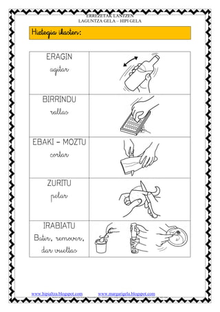 ERREZETAK LANTZEN
LAGUNTZA GELA – HIPI GELA
www.hipialtza.blogspot.com www.margarigela.blogspot.com
Autor pictogramas: Ser...