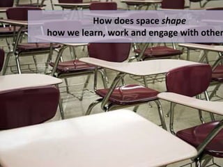 How does space shape
how we learn, work & engage with others?
 