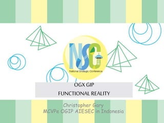 OGX GIP
FUNCTIONAL REALITY
Christopher Gary
MCVPe OGIP AIESEC in Indonesia
 