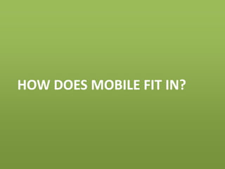 HOW DOES MOBILE FIT IN?
 