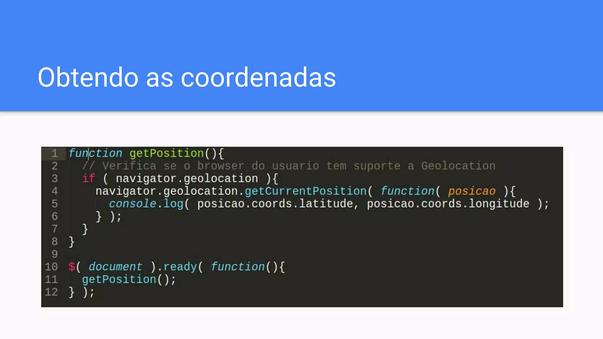 Obtendo as coordenadas
 