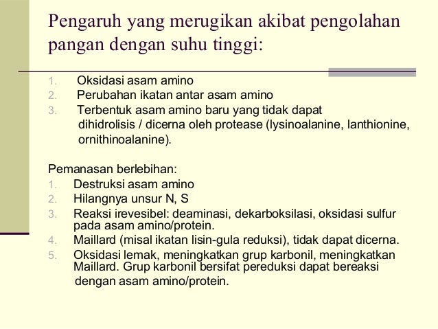 Perubahan Komponen Kimia Pangan Akibat Pengolahan Dan Pengawetan