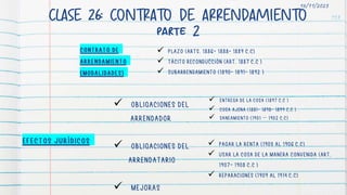 CLASE 26: CONTRATO DE ARRENDAMIENTO
parte 2
153
16/11/2023








 –



 