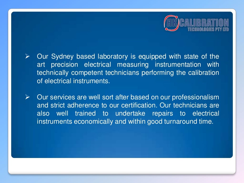 HK Calibration Electrical Instrument Calibration