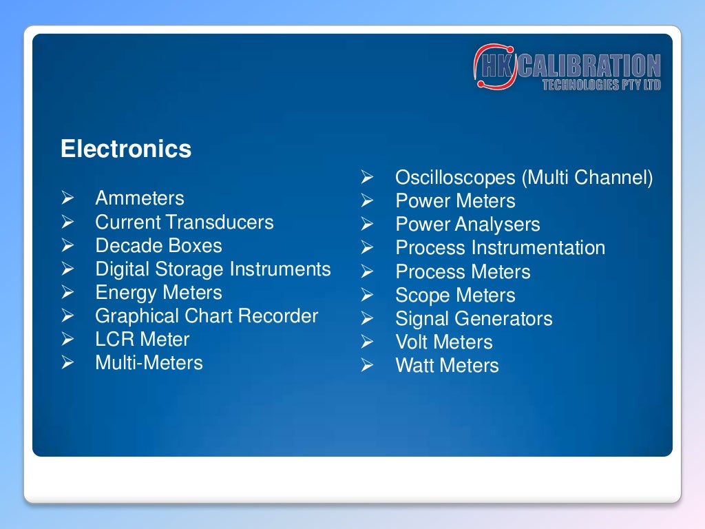 HK Calibration Electrical Instrument Calibration