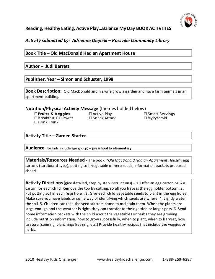 Preschool Library Activities