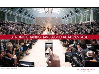 STRONG BRANDS HAVE A SOCIAL ADVANTAGE
Photo credit: Burberry
 