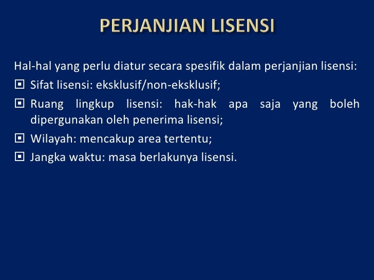 perjanjian eksklusif contoh HKI dan Perjanjian Hukum perjanjian eksklusif contoh HKI dan Perjanjian Hukum
