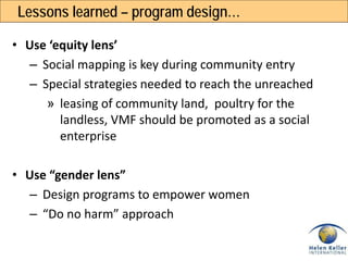 Enhanced Homestead Food Production (E-HFP) to improve household food security and nutrition
