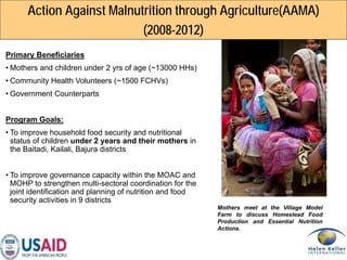 Enhanced Homestead Food Production (E-HFP) to improve household food security and nutrition