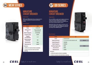 Circuit Breakers Brochure  by CGSL