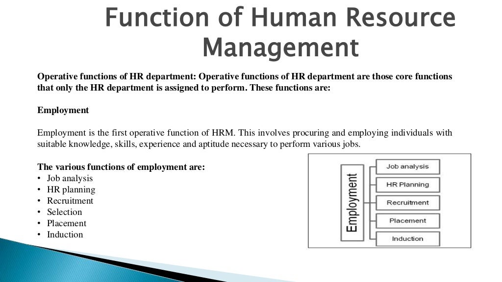 Functions of hrm