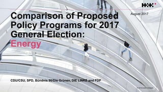  © Hill+Knowlton Strategies
CDU/CSU, SPD, Bündnis 90/Die Grünen, DIE LINKE and FDP
Comparison of Proposed
Policy Programs for 2017
General Election:
Energy
August 2017
 