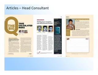 Articles – Head Consultant
 