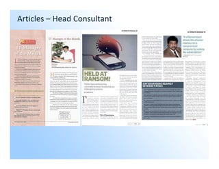 Articles – Head Consultant
 