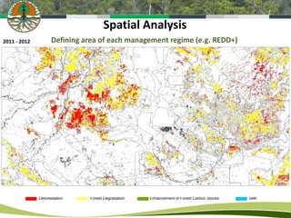 Spatial Analysis
Deforestation Forest Degradation Enhancement of Forest Carbon Stocks SMF
2000 - 20012001 - 20022002 - 200...