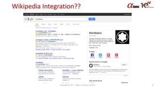 Wikipedia Integration??
Copyright © 2017. Adams Company Limited. 22
 