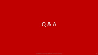 Q & A
Confidential. Copyright © Adams Company Limited. 28
 