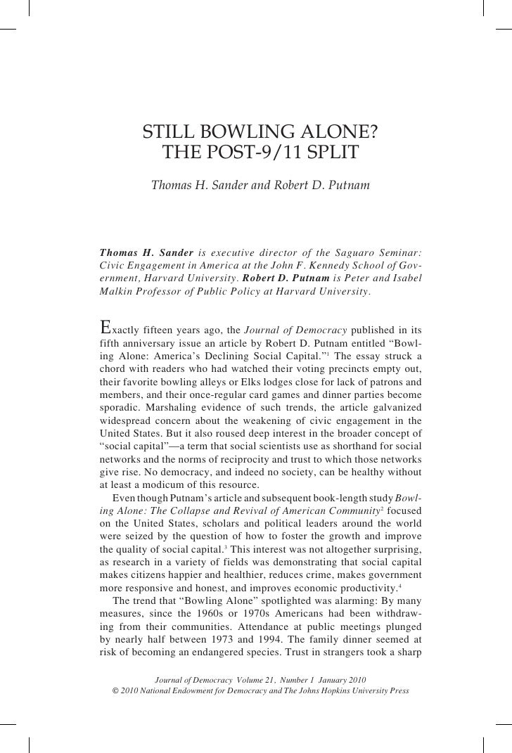 Bowling alone essay